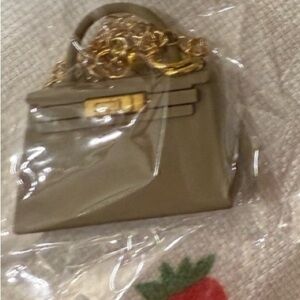 Chic etoupe Mini Bag with Gold Accents for melissaraerae